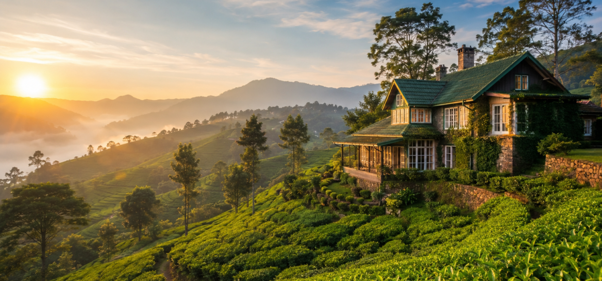 dormir dans un champs de thé au Sri Lanka
