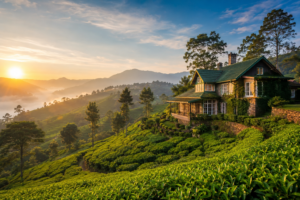 dormir dans un champs de thé au Sri Lanka