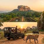 Sigiriya Rock Fortress standing above Sri Lankas lush green jungle landscape under a soft morning sky